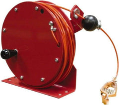 Reelcraft - 1/8 Inch x 100 Ft. Steel Stranded Cable Grounding Reel - Hand Crank Reel - Eagle Tool & Supply