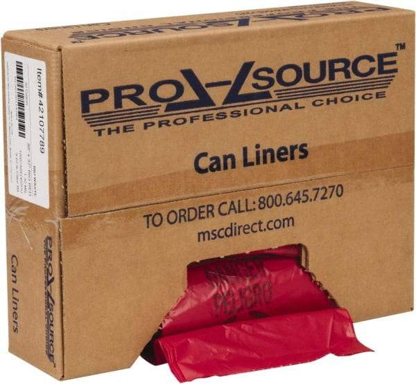 PRO-SOURCE - 30 Gal Capacity, Red, Hazardous Waste Bag - 1.3 mil Thick x 30" Wide x 37" High, Roll - Eagle Tool & Supply