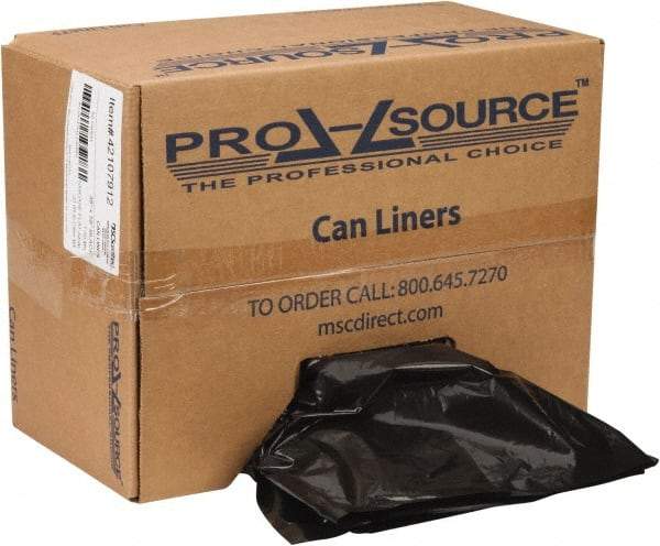 PRO-SOURCE - 1.5 mil Thick, Heavy-Duty Trash Bags - Linear Low-Density Polyethylene (LLDPE), Flat Pack Dispenser, 38" Wide x 58" High, Black - Eagle Tool & Supply