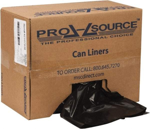 PRO-SOURCE - 2 mil Thick, Heavy-Duty Trash Bags - Linear Low-Density Polyethylene (LLDPE), Flat Pack Dispenser, 40" Wide x 46" High, Black - Eagle Tool & Supply