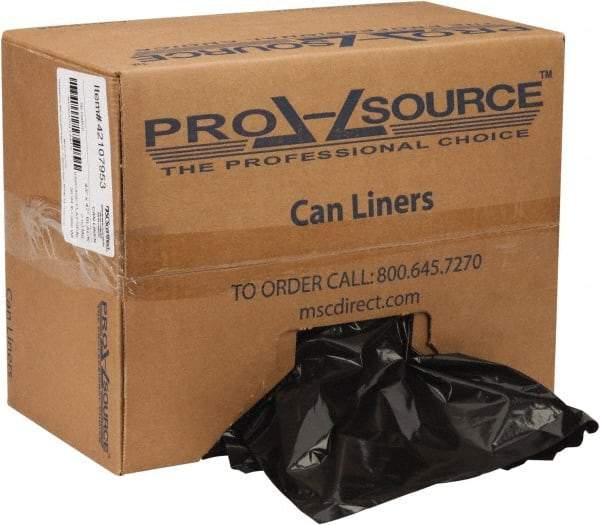 PRO-SOURCE - 2 mil Thick, Heavy-Duty Trash Bags - Linear Low-Density Polyethylene (LLDPE), Flat Pack Dispenser, 43" Wide x 47" High, Black - Eagle Tool & Supply