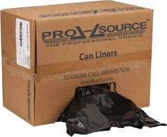 PRO-SOURCE - 1.65 mil Thick, Heavy-Duty Trash Bags - Linear Low-Density Polyethylene (LLDPE), Flat Pack Dispenser, 38" Wide x 58" High, Black - Eagle Tool & Supply