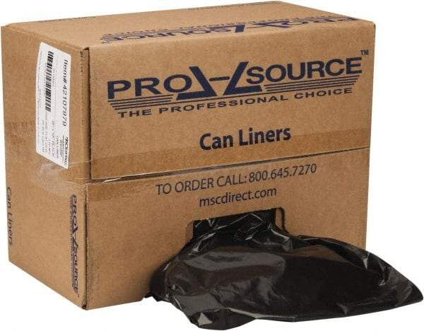 PRO-SOURCE - 2 mil Thick, Heavy-Duty Trash Bags - Linear Low-Density Polyethylene (LLDPE), Flat Pack Dispenser, 38" Wide x 58" High, Black - Eagle Tool & Supply