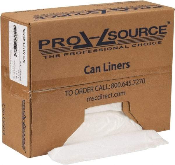 PRO-SOURCE - 1.5 mil Thick, Heavy-Duty Trash Bags - Hexene Resins, Roll Dispenser, 43" Wide x 47" High, Clear - Eagle Tool & Supply