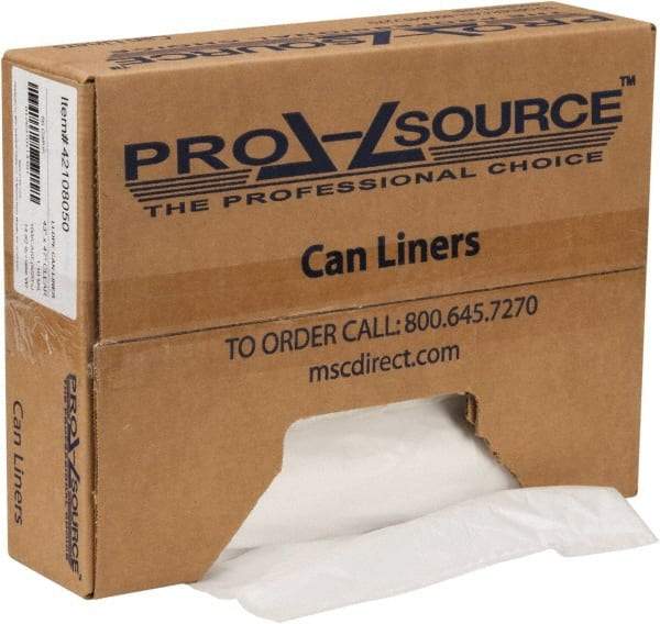 PRO-SOURCE - 1.1 mil Thick, Heavy-Duty Trash Bags - Hexene Resins, Roll Dispenser, 43" Wide x 47" High, Clear - Eagle Tool & Supply