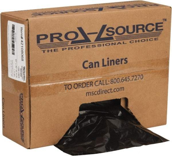 PRO-SOURCE - 1.1 mil Thick, Heavy-Duty Trash Bags - Hexene Resins, Roll Dispenser, 40" Wide x 46" High, Black - Eagle Tool & Supply