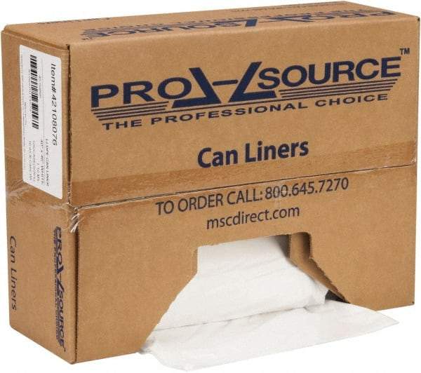 PRO-SOURCE - 1.1 mil Thick, Heavy-Duty Trash Bags - Hexene Resins, Roll Dispenser, 40" Wide x 46" High, White - Eagle Tool & Supply