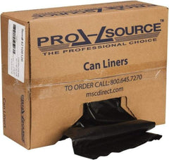 PRO-SOURCE - 3 mil Thick, Contractor Trash Bags - Linear Low-Density Polyethylene (LLDPE), Flat Pack Dispenser, 32" Wide x 50" High, Black - Eagle Tool & Supply