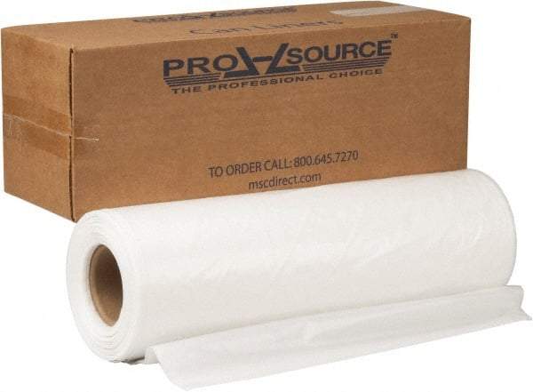 PRO-SOURCE - 1.8 mil Thick, Heavy-Duty Trash Bags - Hexene Resins, Roll Dispenser, 38" Wide x 63" High, Clear - Eagle Tool & Supply