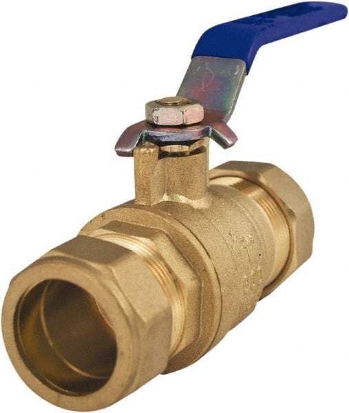 Legend Valve - 1" Pipe, Full Port, Lead Free Brass Full Port Ball Valve - 2 Piece, Comp x Comp Ends, Lever Handle, 600 WOG - Eagle Tool & Supply