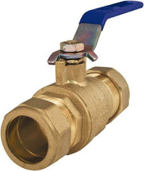 Legend Valve - 1" Pipe, Full Port, Lead Free Brass Full Port Ball Valve - 2 Piece, Comp x Comp Ends, Lever Handle, 600 WOG - Eagle Tool & Supply
