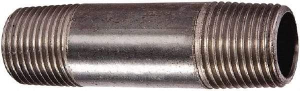 Value Collection - Schedule 80, 1/2" Diam x 11" Long Black Pipe Nipple - Seamless - Eagle Tool & Supply