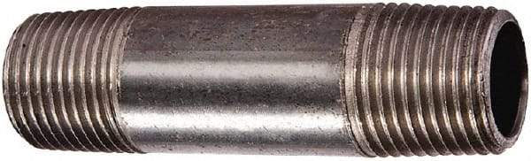 Value Collection - Schedule 80, 3" Diam x 4" Long Black Pipe Nipple - Seamless - Eagle Tool & Supply