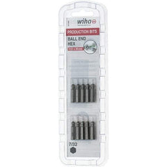Wiha - 1/4" Drive, Hex Inch Screwdriver Bit - 1" OAL - Eagle Tool & Supply