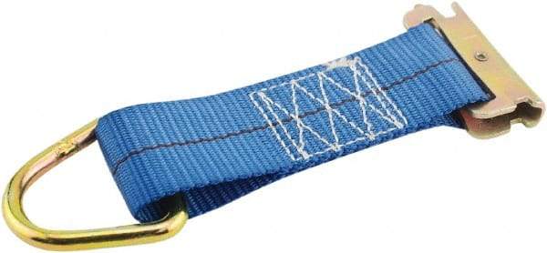 Erickson Manufacturing - 8' Long x 2" Wide, 3,500 Lb Basket Capacity, Polyester & Steel Web Sling - Blue - Eagle Tool & Supply