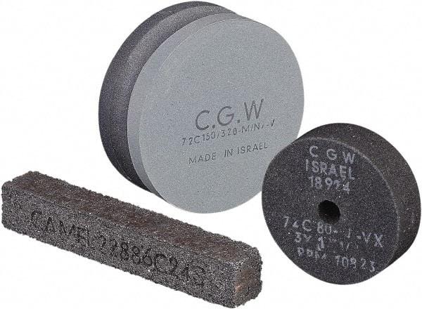 Camel Grinding Wheels - 80 Grit Silicon Carbide Type 1 Dressing Wheel - 3" Diam x 1/2" Hole x 1" Thick, Fine Grade, Hardness L, Vitrified Bond, No Recess - Eagle Tool & Supply