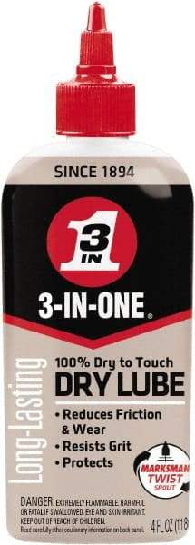 3-IN-ONE - 4 oz Bottle Dry Film Lubricant - Light Amber, 500°F Max - Eagle Tool & Supply