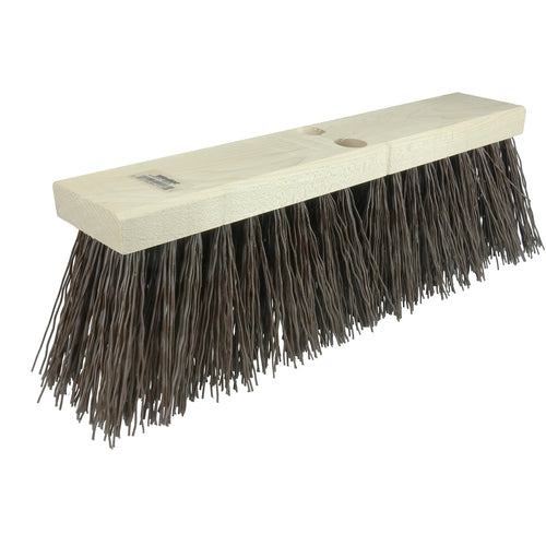 18″ Street Broom, 5-1/4″ Trim Length, Brown Polypropylene Fill - Eagle Tool & Supply
