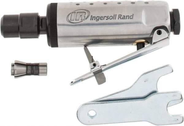 Ingersoll-Rand - 1/4" Collet, Straight Handle, Angle Air Die Grinder - 28,000 RPM, Front Exhaust, 24 CFM, 0.25 hp, 1/4" Inlet - Eagle Tool & Supply