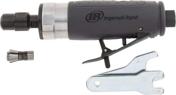 Ingersoll-Rand - 1/4" Collet, Straight Handle, Straight Air Die Grinder - 25,000 RPM, Rear Exhaust, 28 CFM, 0.33 hp, 1/4" Inlet - Eagle Tool & Supply