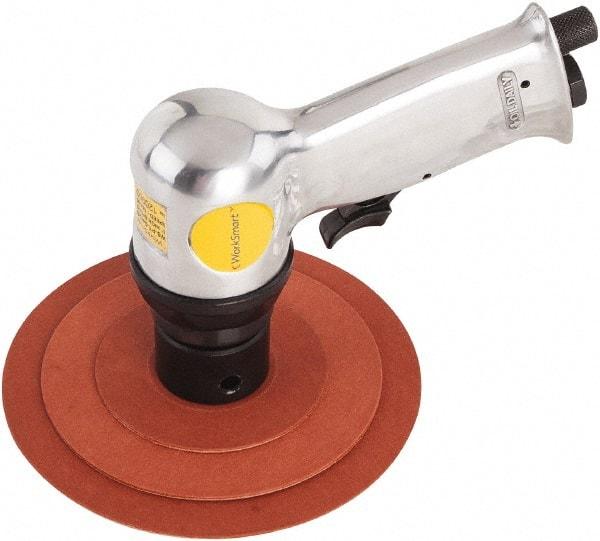 Value Collection - 16,000 OPM, 4 CFM Air Consumption, 90 psi Air Pressure, Palm Air Orbital Sander - Round Pad, 1/4 NPT Inlet - Eagle Tool & Supply