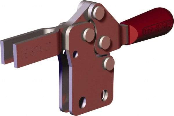 De-Sta-Co - 151 Lb Holding Capacity, Horizontal Handle, Manual Hold Down Toggle Clamp - 60° Handle Movement, 90° Bar Opening, U-Bar, Flanged Base, Carbon Steel - Eagle Tool & Supply