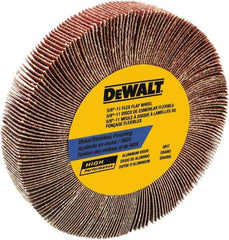 DeWALT - 4-1/2" Diam, 60 Grit Aluminum Oxide Unmounted Flap Wheel - 5/8-11 Thread, 1-1/8" Wide, Coated, Medium Grade, 13,300 Max RPM - Eagle Tool & Supply