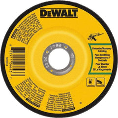 DeWALT - 24 Grit, 7" Wheel Diam, 1/4" Wheel Thickness, Type 27 Depressed Center Wheel - Silicon Carbide, 8,700 Max RPM, Compatible with Angle Grinder - Eagle Tool & Supply