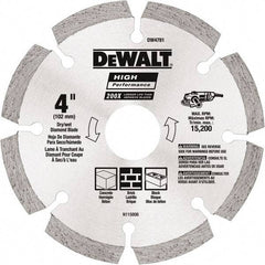 DeWALT - 4-1/2" Diam, 5/8 & 7/8" Arbor Hole Diam, Wet & Dry Cut Saw Blade - Diamond Matrix, Standard Round Arbor - Eagle Tool & Supply