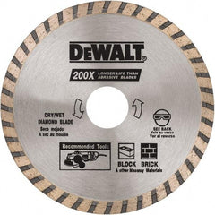 DeWALT - 4-1/2" Diam, 5/8 & 7/8" Arbor Hole Diam, Wet & Dry Cut Saw Blade - Diamond Matrix, Standard Round Arbor - Eagle Tool & Supply