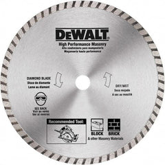 DeWALT - 7" Diam, 5/8 & 7/8" Arbor Hole Diam, Wet & Dry Cut Saw Blade - Diamond Matrix, Standard Round Arbor - Eagle Tool & Supply