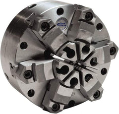 Buck Chuck Company - 6 Jaws, 6" Diam, Self Centering Manual Lathe Chuck - Plain Back Mount Spindle, Adjustable, Reversible, 1,600 Max RPM, 1-11/16" Through Hole Diam, Cast Iron - Eagle Tool & Supply