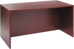 ALERA - Woodgrain Laminate Desk Shell - 59-1/8" Wide x 29-1/2" Deep x 29-5/8" High, Mahogany - Eagle Tool & Supply