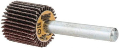 DeWALT - 3/4" Diam x 3/4" Face Width, Medium Aluminum Oxide Coated Mounted Flap Wheel - 1/4" Shank Mount, 60 Grit, Cloth Backing, 25,000 Max RPM - Eagle Tool & Supply