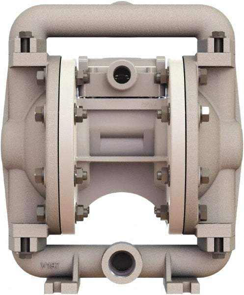 Versa-Matic - 1/2" NPT, Air Operated Diaphragm Pump - PTFE Diaphragm, Stainless Steel Housing - Eagle Tool & Supply