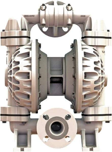 Versa-Matic - 1-1/4 \x96 1-1/2 NPT, Air Operated Diaphragm Pump - Santoprene Diaphragm, Polypropylene Housing - Eagle Tool & Supply