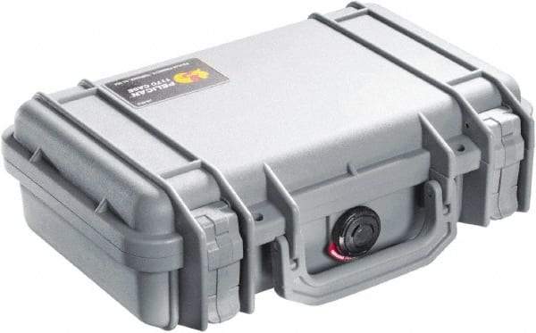 Pelican Products, Inc. - 8-11/32" Wide x 3-25/32" High, Clamshell Hard Case - Silver, Polyethylene - Eagle Tool & Supply