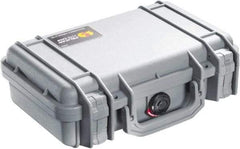 Pelican Products, Inc. - 8-11/32" Wide x 3-25/32" High, Clamshell Hard Case - Silver, Polyethylene - Eagle Tool & Supply