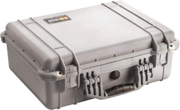 Pelican Products, Inc. - 15-49/64" Wide x 7-13/32" High, Clamshell Hard Case - Silver, Polyethylene - Eagle Tool & Supply