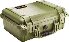 Pelican Products, Inc. - 13" Wide x 6-53/64" High, Clamshell Hard Case - Olive, Polyethylene - Eagle Tool & Supply