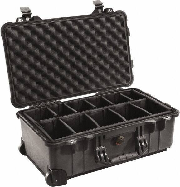 Pelican Products, Inc. - 13-13/16" Wide x 9" High, Clamshell Hard Case - Black, Polyethylene - Eagle Tool & Supply