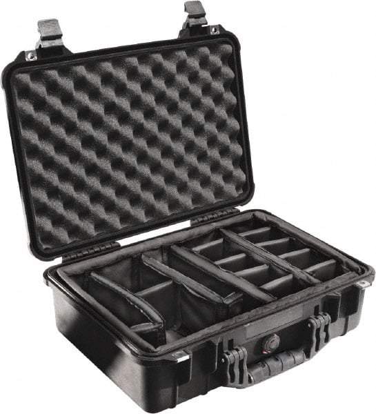 Pelican Products, Inc. - 14-1/16" Wide x 6-15/16" High, Clamshell Hard Case - Black, Polyethylene - Eagle Tool & Supply
