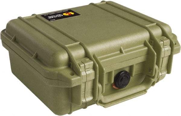 Pelican Products, Inc. - 9-11/16" Wide x 4-7/8" High, Clamshell Hard Case - Olive, Polyethylene - Eagle Tool & Supply