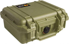 Pelican Products, Inc. - 9-11/16" Wide x 4-7/8" High, Clamshell Hard Case - Olive, Polyethylene - Eagle Tool & Supply