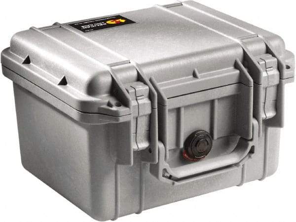 Pelican Products, Inc. - 9-11/16" Wide x 6-7/8" High, Clamshell Hard Case - Silver, Polyethylene - Eagle Tool & Supply