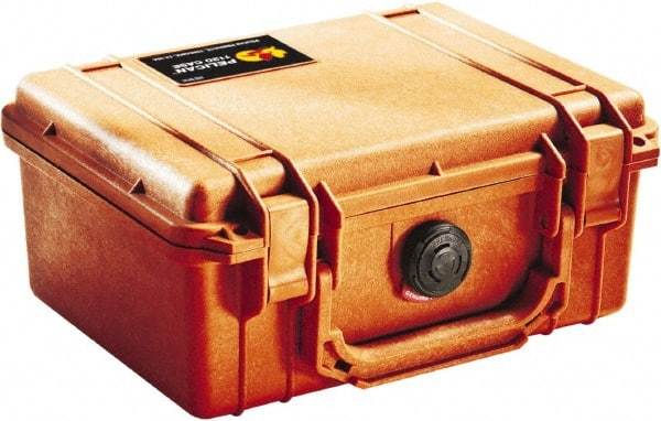 Pelican Products, Inc. - 7-51/64" Wide x 4-19/64" High, Clamshell Hard Case - Orange, Polyethylene - Eagle Tool & Supply