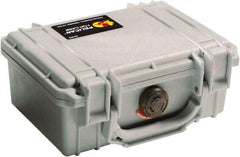 Pelican Products, Inc. - 7-51/64" Wide x 4-19/64" High, Clamshell Hard Case - Silver, Polyethylene - Eagle Tool & Supply