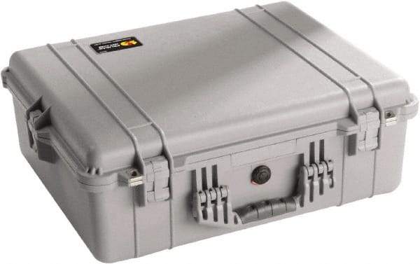 Pelican Products, Inc. - 19-23/64" Wide x 8-51/64" High, Clamshell Hard Case - Silver, Polyethylene - Eagle Tool & Supply