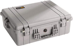Pelican Products, Inc. - 19-23/64" Wide x 8-51/64" High, Clamshell Hard Case - Silver, Polyethylene - Eagle Tool & Supply