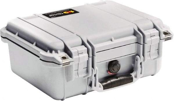 Pelican Products, Inc. - 11-5/8" Wide x 6" High, Clamshell Hard Case - Silver, Polyethylene - Eagle Tool & Supply